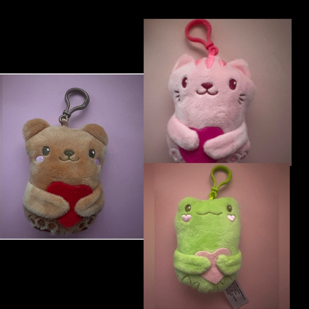 Target Stuffed Animal Keychains - Brown, Pink, Green